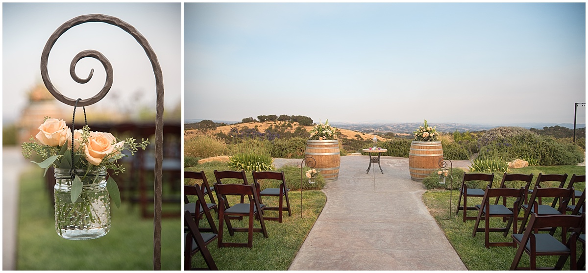 Aly and Steve married at Calcareous Winery in Paso Robles Ca, Succulents, light colors, greenery, view