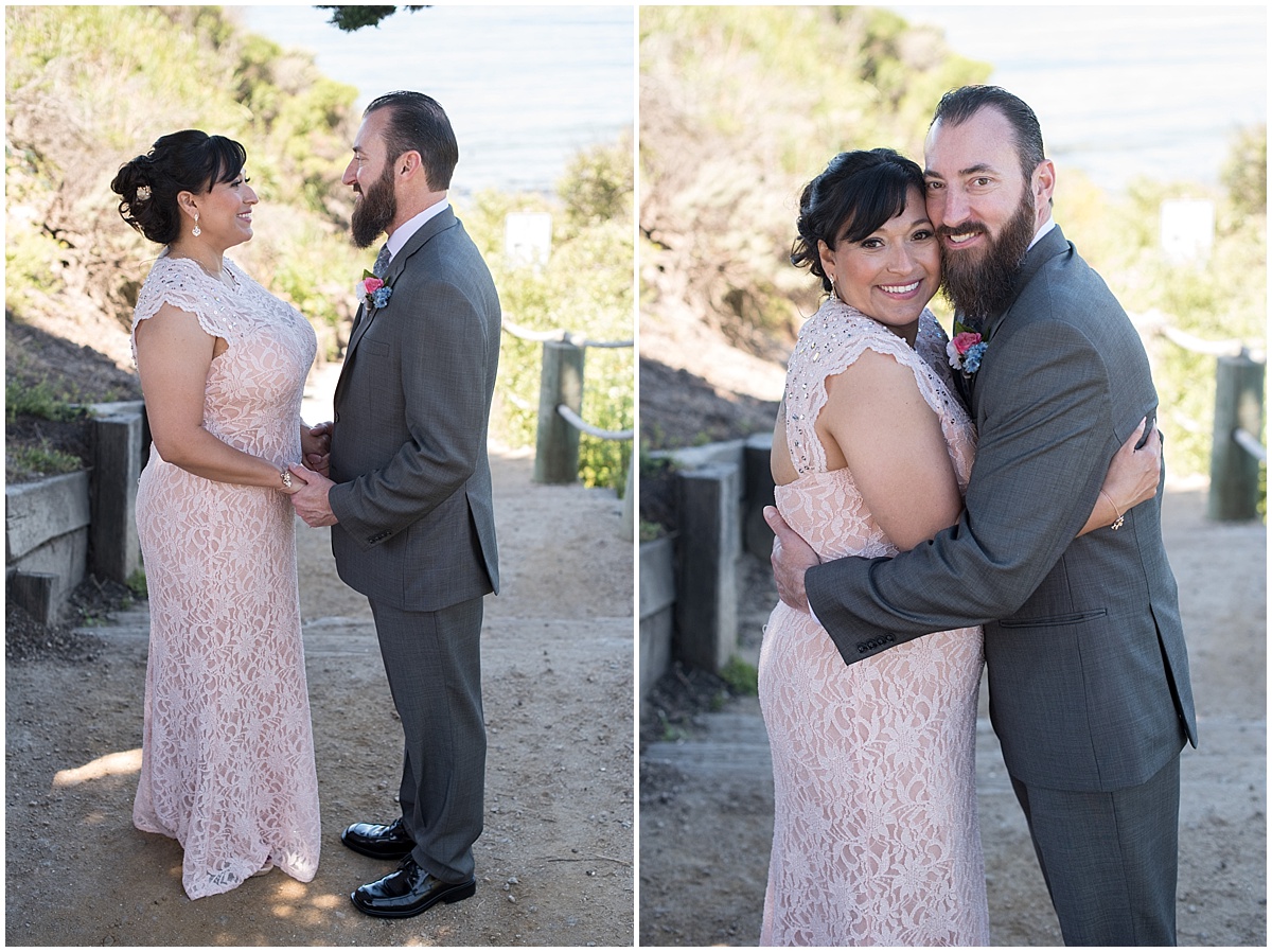 Pismo Beach Intimate Beach Wedding with pinks and navy , Central Coast of California