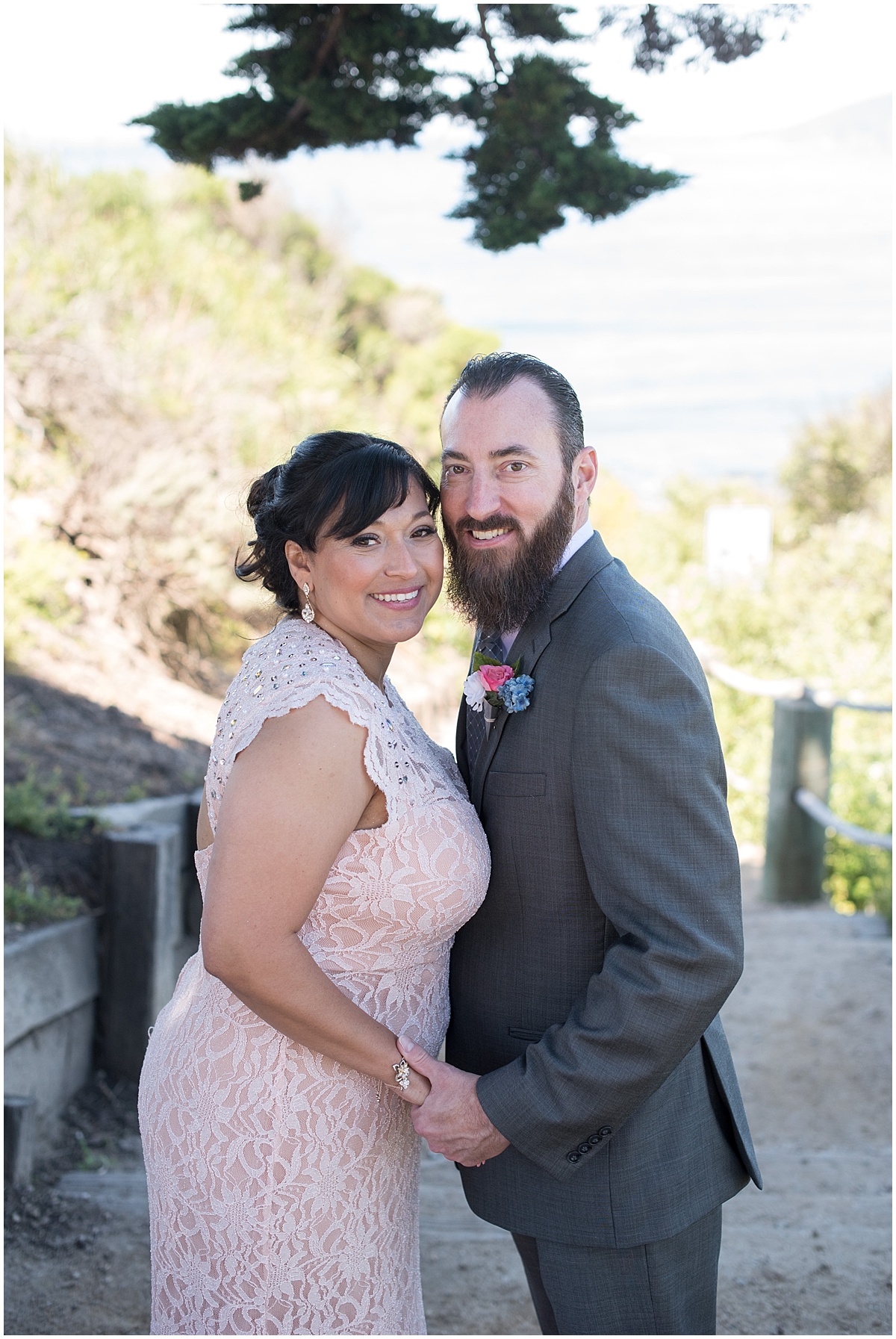 Pismo Beach Intimate Beach Wedding with pinks and navy , Central Coast of California