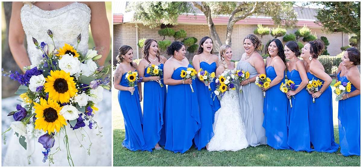 Santa Maria Elks Lodge Wedding, Royal Blue, White, sunflowers