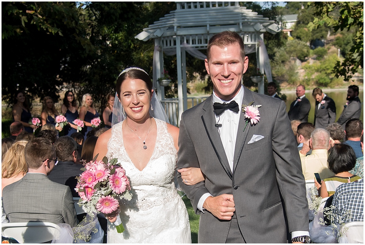 Pavilion on the Lake Atascadero, CA navy and pink wedding