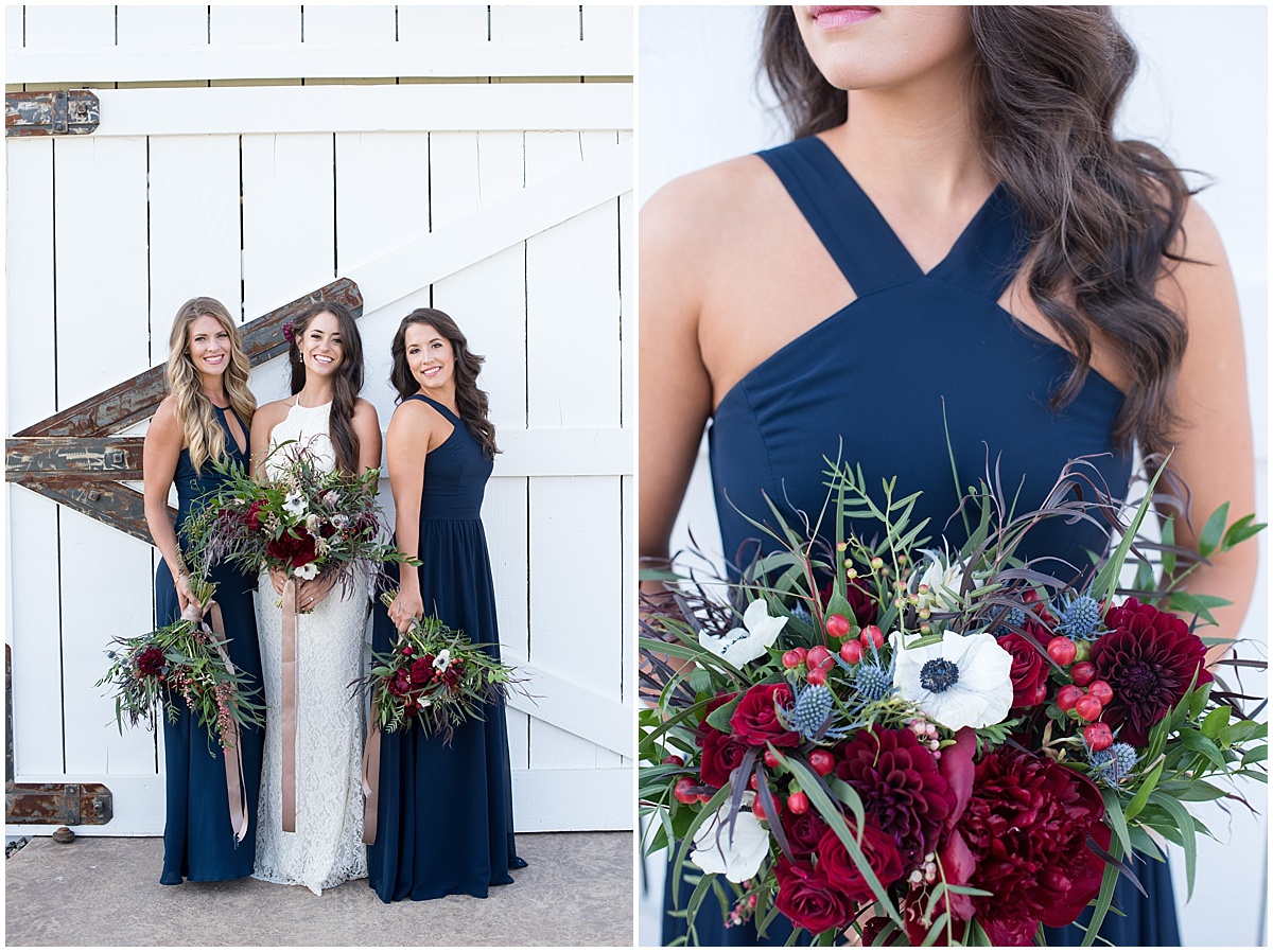 Sangria Splash into Fall Styled Shoot at The White Barn in Edna Valley, San Luis Obispo, California with berry hues and navy