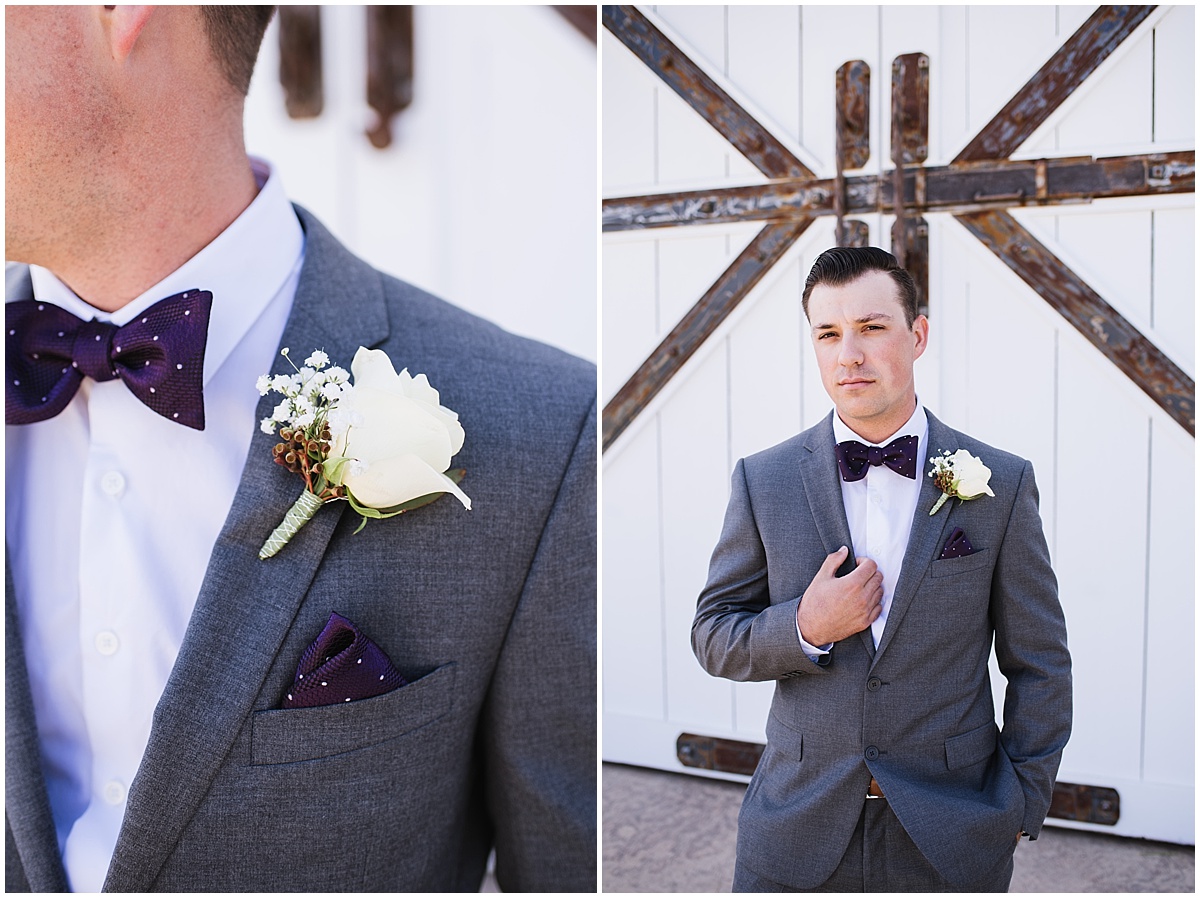 The White Barn Edna Valley in SLO, California summer purple and grey wedding