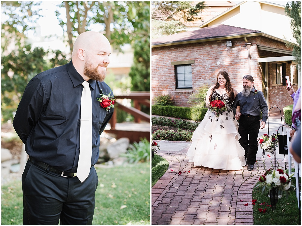 Paso Robles Inn Fall Wedding with Black and Red