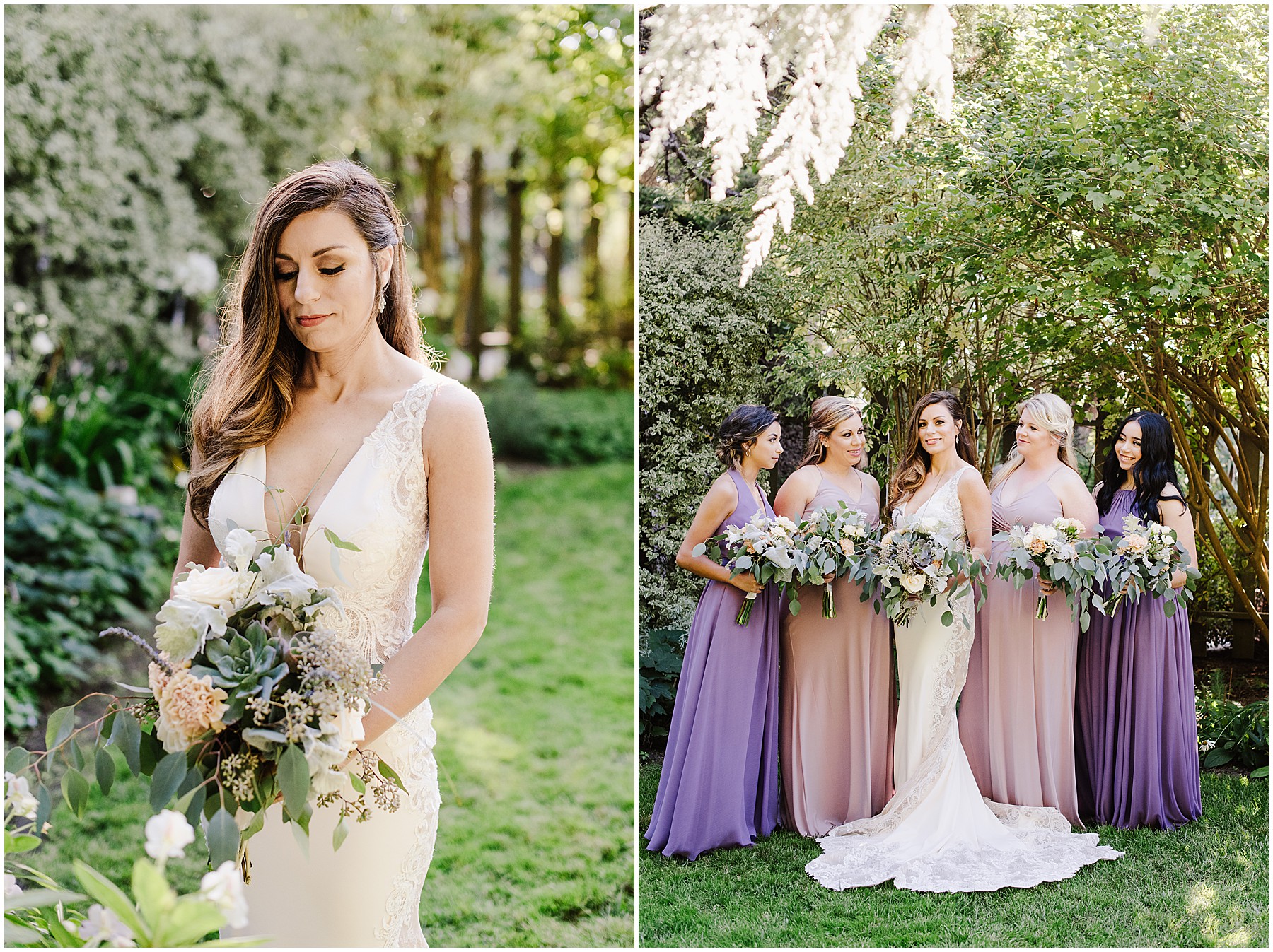 Cambria Pines Lodge Summer Wedding with Lavender, Greys, and Succulents