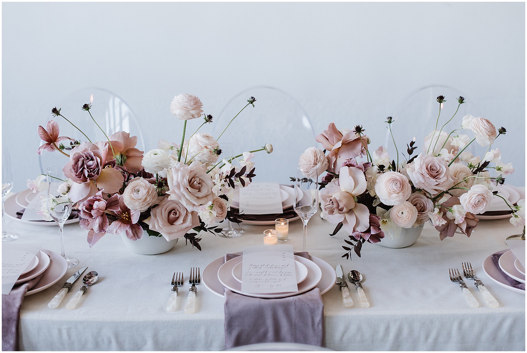 San Fransisco Elegant Editorial Styled Shoot with rose and lilac colors