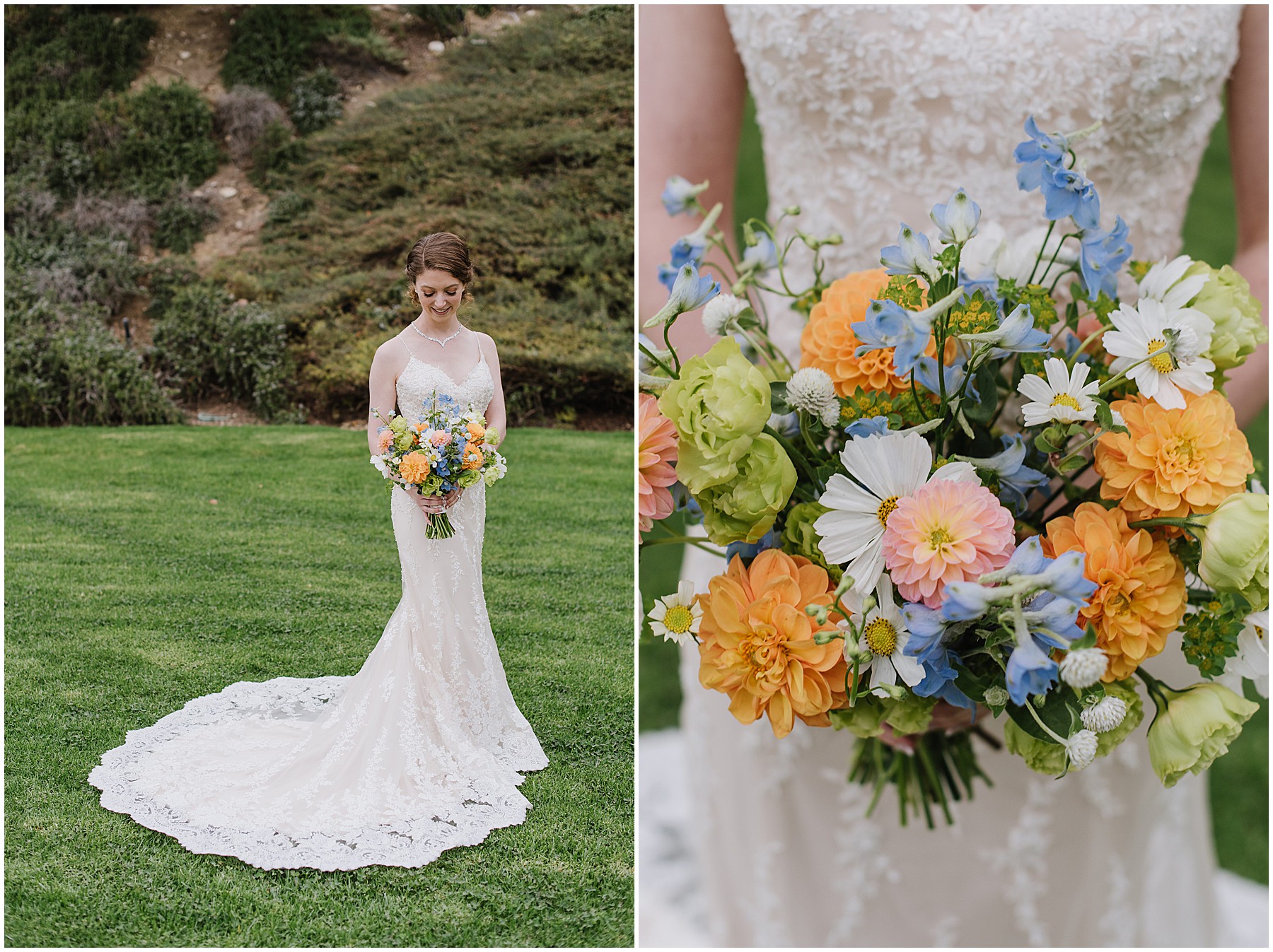 Thousand Oaks California Private Estate Fall Wedding White and Blue Color Palette