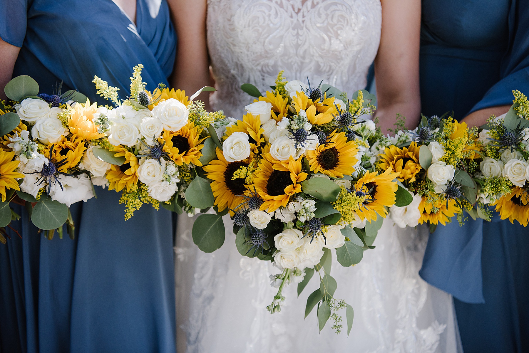 Paso Robles Inn Summer Wedding with blues and sunflowers