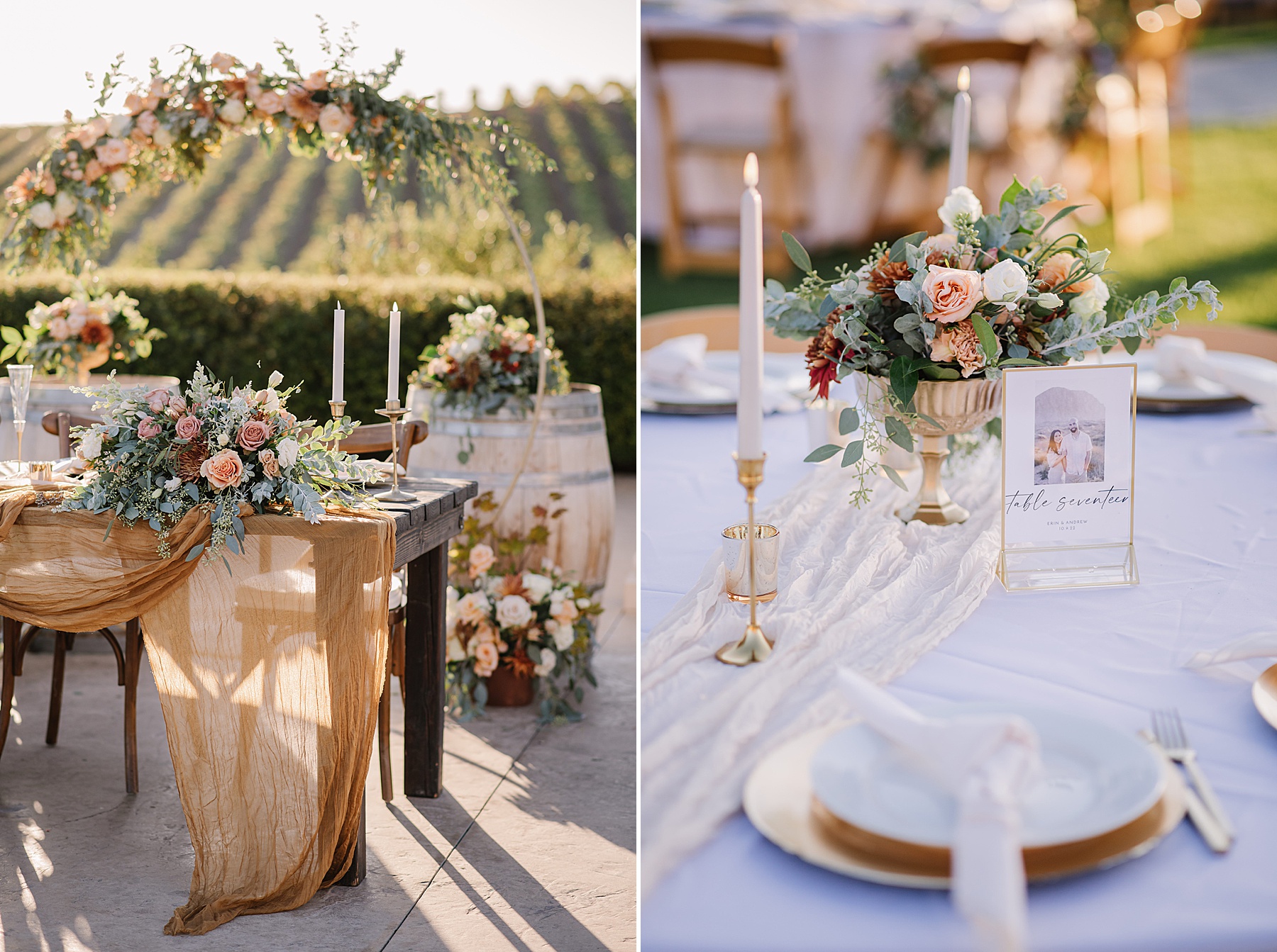 Wedding Details for a Tuscany Wedding at Villa San Juliette, a Italian-Inspired Wedding Venue in San Luis Obispo.