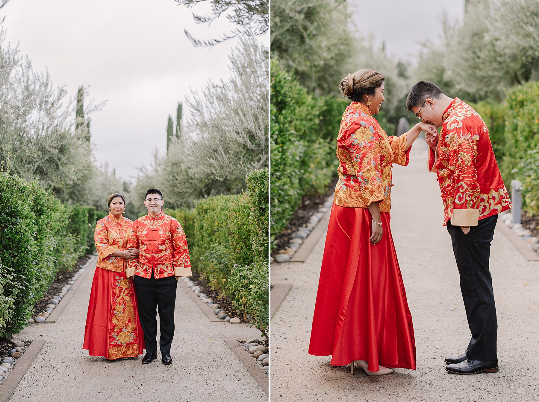 Man and Woman incorporate their traditional attire into their engagement photos captured by San Luis Obispo photographer.